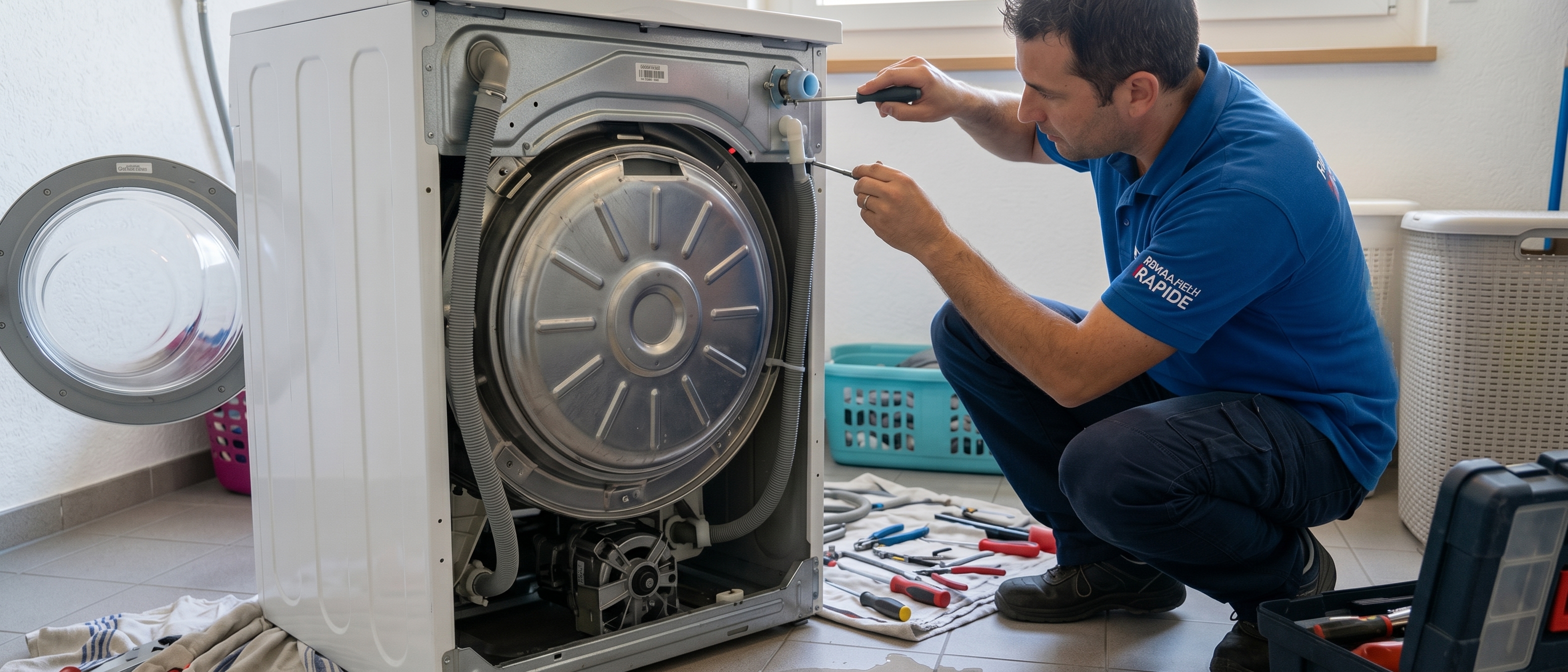 Tecnico al lavoro durante un intervento